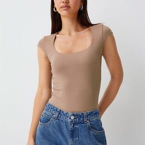 Brown Short Sleeve Bodysuit